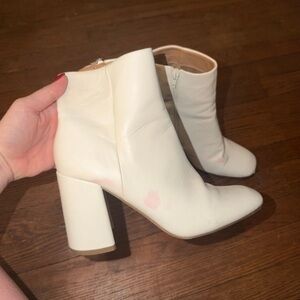 Madden Girl Cream Heeled Boots